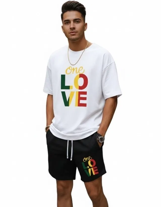 Polyester Printed Co-Ord Set for Men, Multicolour (XL)