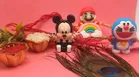 Synthetic 3 Pcs Rakhi with Roli Chawal 