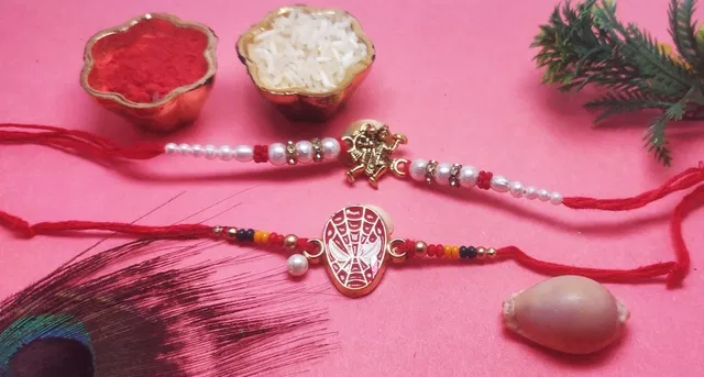Alloy 2 Pcs Rakhi with Roli Chawal (Multicolor, Set of 1)