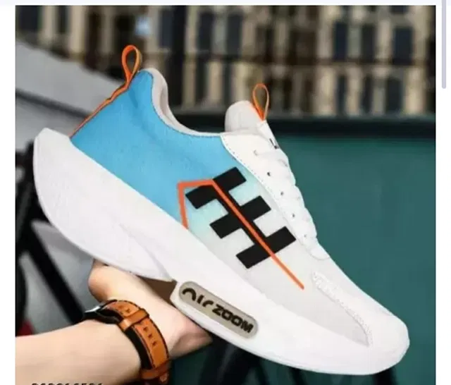 Sneakers for Men (White & Blue, 6)