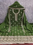 Vichitra Silk Punjabi/All Over Suits Semi-Stitched Suits 