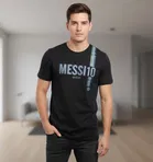 Cotton Lycra Printed T-Shirt for Men, Black 