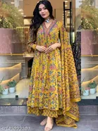 Anarkali Kurta Pant Set for Women 