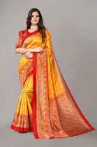 Yashika Women Art Silk Casual Saree With Unstitched Blouse 