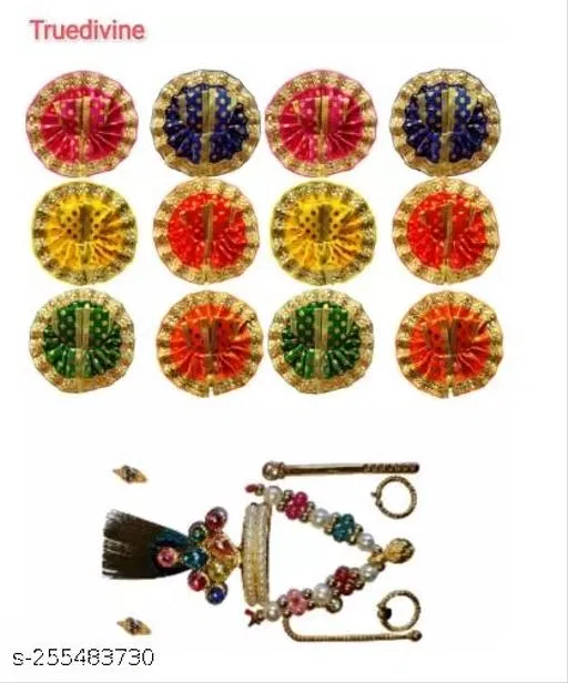 Laddu Gopal Cotton Dress Set, Pack of 12 (Red, 12)