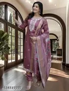 Georgette Embroidered Kurta Set for Women 