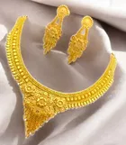 Alloy Choker Necklace with Earrings for Women 