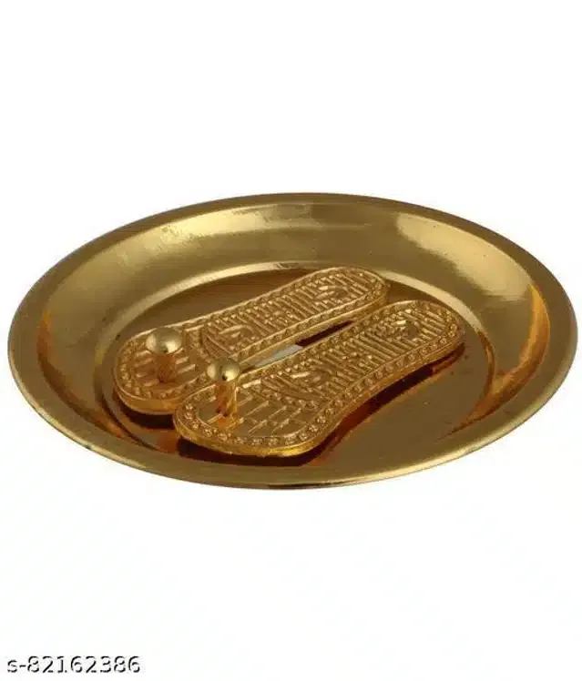 Charan Paduka with Plate (Gold)