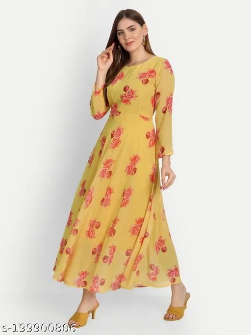 Graceful Dresses for Women (Multicolor, XXL)