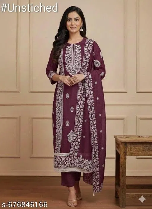 Chanderi Cotton Punjabi/All Over Suits for Women (Multicolor, 6.25 meter (L)