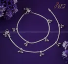 Brass Silver Plated Anklet for Women (Silver, Set of 1)