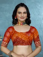 Georgette Bandhini Saree for Women 