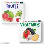 Set of 2 My First Tiny Board Books for Kids Fruits Vegetables Early Learning Mini Board Book Combo Toddlers First Picture Learning Boosts Brain Development Encourages Problem Solving Perfect Choice for Homeschooling Kindergarten Nursery Students
