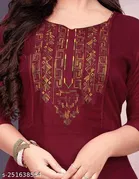 Embroidered Rayon Kurti for Women 