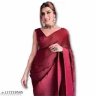 Crushed Satin Party Wear Saree for Women 