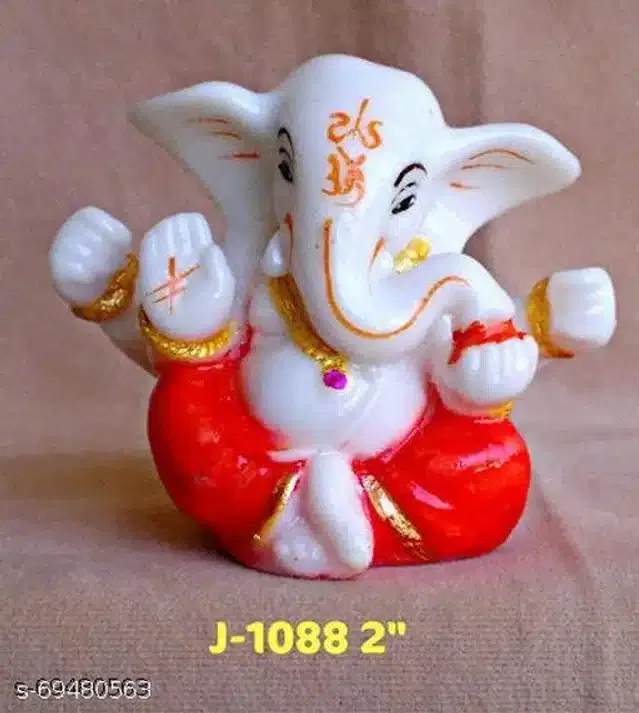 God Ganeshji Idol (White & Red)