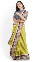Silk Solid Saree for Women 