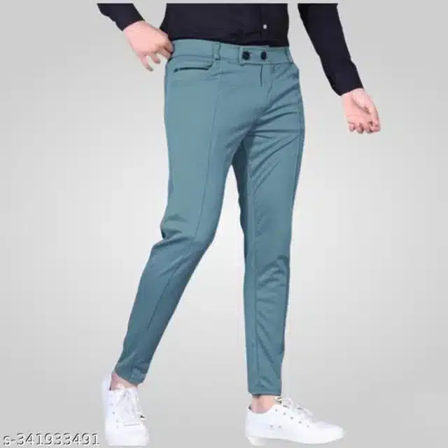 Lycra Track Pant for Men (Dark Grey, 28)