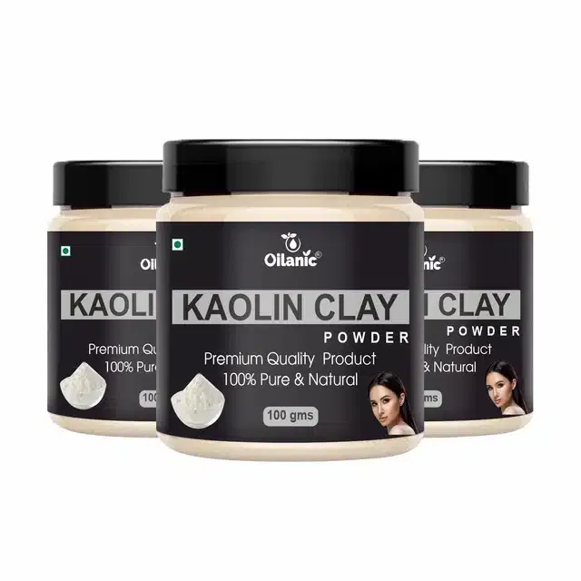 Natural Kaolin Clay Powder for Skin & Hair (Pack of 3, 100 g)