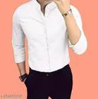 Cotton Blend Solid Shirt for Men, White 