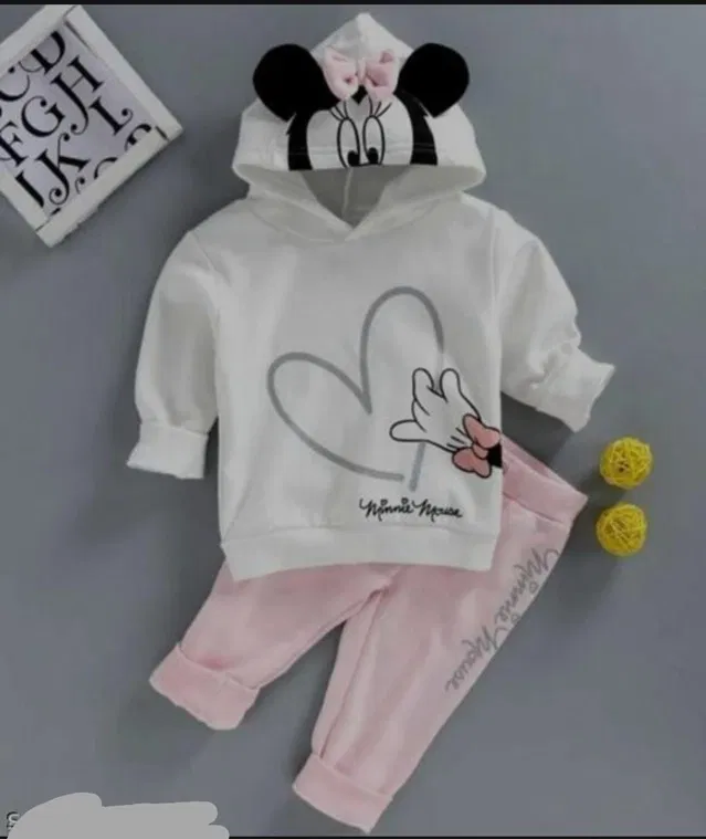Hosiery Clothing Set for Kids (Pink, 12-18 Months)