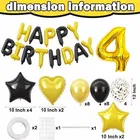 4th Happy Birthday Balloon Decoration Kit Golden & Black, Set Of 1