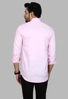 Cotton Blend Solid Shirt for Men, Peach 