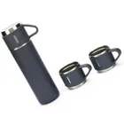 Stainless Steel Vacuum Flask Set with 2 Steel Cups 