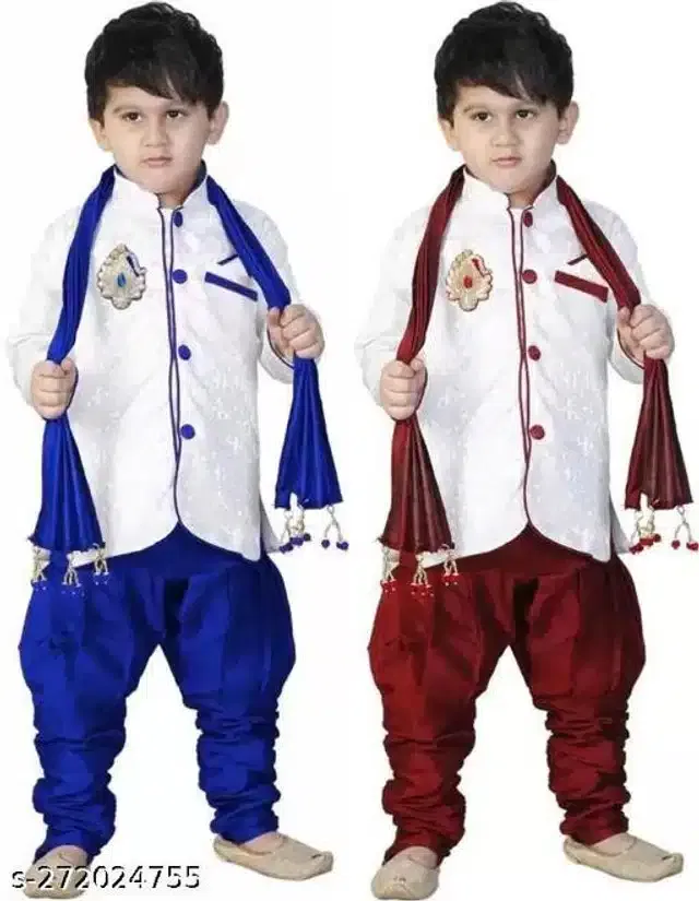 Sherwani Set for Boys (Multicolor, 2-3 Years) (Pack of 2)