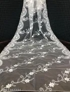 Botanical Embroidered Net Dupatta for Women 