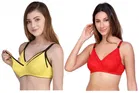 Cotton Blend Solid Non Padded Feeding Bras for Women 