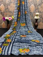 Georgette Printed Saree for Women 
