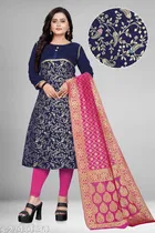 Jacquard Printed Kurti with Dupatta for Women 