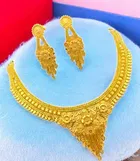 Alloy Choker Necklace with Earrings for Women 