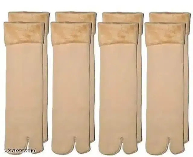 Velvet Socks for Women (Beige, Set of 4)
