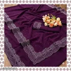 Georgette Embellished Saree For Women, Purple