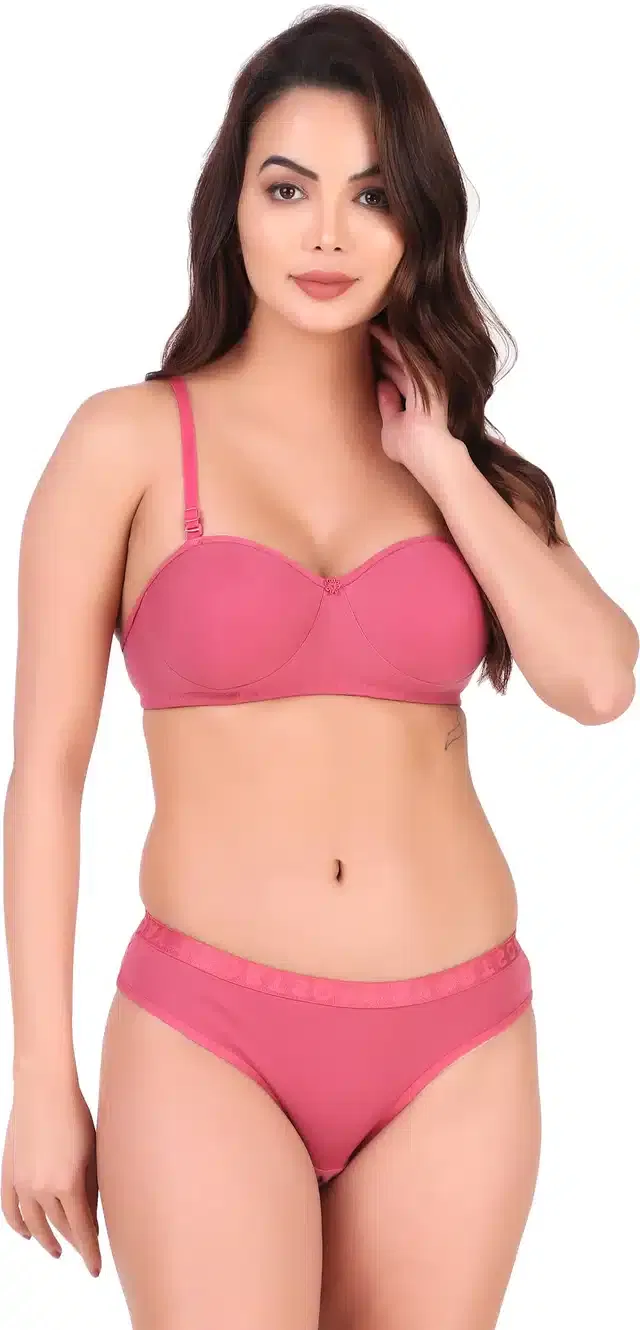 Pure Cotton Lingerie Set for Women (Red, 40B)