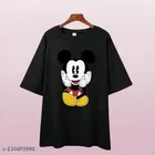 Cotton Blend T-shirt for Women, Black 