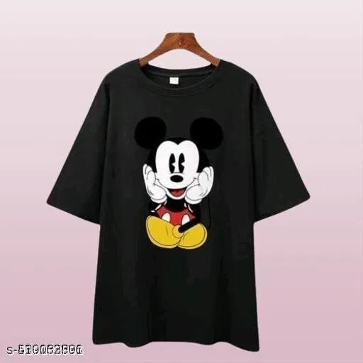 Cotton Blend T-shirt for Women, Black (S)