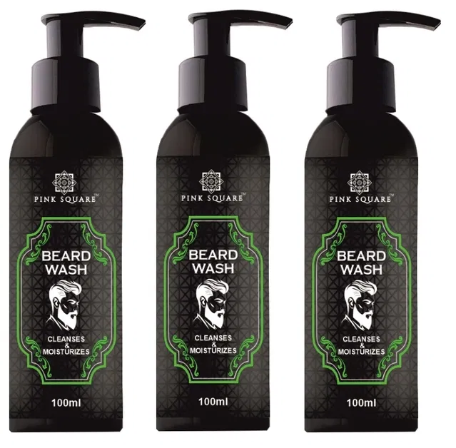 Pink Square Beard Wash (100 ml, Pack of 3)