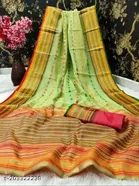 Butti Work Kota Doria Cotton Saree for Women 