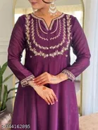 Art Silk Embroidered Kurta Set for Women 
