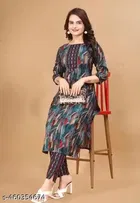 Daily Wear Cotton Blend Kurta with Pant for Women, Multicolor 