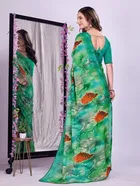 Georgette Printed Saree for Women 