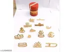 Brass 14 Pcs Tilak Stamp with Chandan 