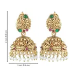 Copper Matte Gold Pearl Drop Earrings for Women 