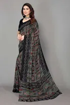 Casual Georgette Women Printed Saree With Unstitched Blouse 