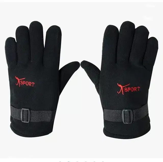 Winter Warm Gloves for Men & Boys (Black, Set of 1)