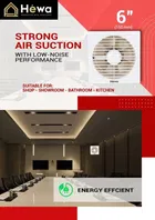 Hewa Onyx 6 inch Ventilation fan 150 mm Exhaust Fan 