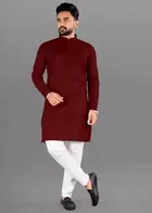 Cotton Blend Solid Kurta for Men 